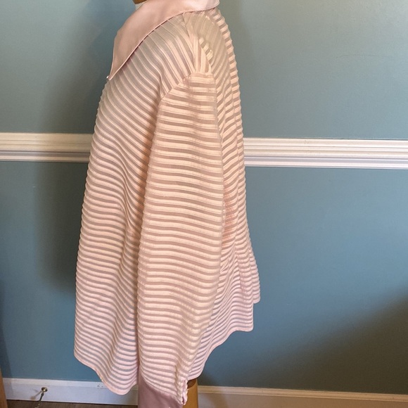 NWT JS collection sheer blush pick rhinestone button down satin collar & cuff 24 - Picture 6 of 9